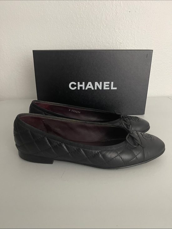 CHANEL Shoes - CHANEL Classic Quilted Black Leather CC Ballet Flats Size 38.5 US 7.5 w Box
